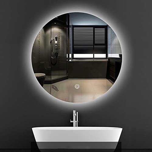 Hengqiyuan Badspiegel LED Badezimmerspiegel mit Beleuchtung, Led Badspiegel mit Touch-Schalter, Badspiegel mit Beleuchtung Rund für Badezimmer, Wohnzimmer, Hotel,60cm von Hengqiyuan