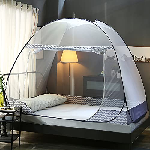 Hengqiyuan Pop Up Moskitonetz Reise-tragbares Moskitonetz Eintüriger Camping-Moskitovorhang Einfach zu installierende Kuppel,Grau,180×200×150cm von Hengqiyuan