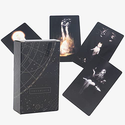 Hengqiyuan Tarotkarten-Deck, 78 Original-Tarotkarten-Wahrsagespiel,Tarotkarten Standardgröße 4,72" x 2,75",Schwarz von Hengqiyuan