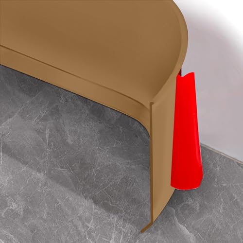 5m Weichsockelleiste Selbstklebend,10cm x 5M Sockelleiste Selbstklebend für Küche und Badezimmer, Weich Sockelleiste Selbstklebende Abschlussleiste aus PVC, Flexible Knickleiste fußleisten - HellBraun von Hengrongshen