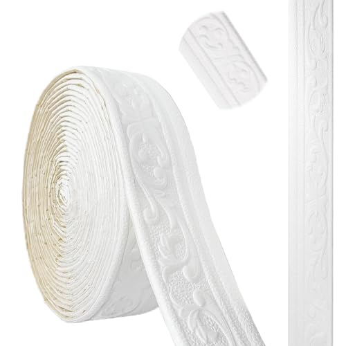 Bordüre Selbstklebend Weiß,10m x 8cm x 5mm Selbstklebende Bordüre,Tapetenbordüre Selbstklebend, Wandbordüre Selbstklebend Wasserdicht Bordüre 3D,Fliesen Bordüre Roll Border Trims für Decken Dekoration Bordüre Selbstklebend Weiß,10m x 8cm x 5mm Selbstklebende Bordüre,Tapetenbordüre Selbstklebend, Wandbordüre Selbstklebend Wasserdicht Bordüre 3D,Fliesen Bordüre Roll Border Trims für Decken Dekoration von Hengrongshen