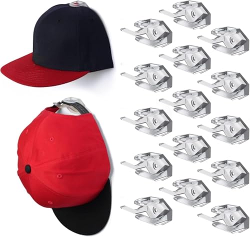 Hengrongshen 15 Stück Selbstklebende Cap Halterung Wand, Kein Bohren Basecap Halterung Wand, Stabiler Cap Halterung, Kappenhalter für Haus Dekoration (Transparent) von Hengrongshen
