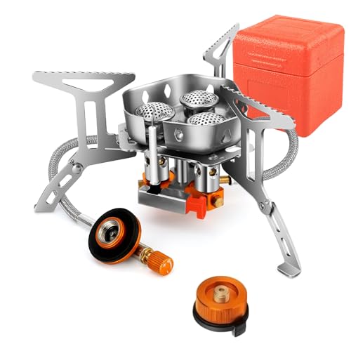 Hengrongshen Campingkocher 6800W, Gaskocher Camping 3 Flammig mit Piezozündung, Winddicht Gaskocher Outdoor Faltbar Gas Camping Kocher für Alle Schraubkartusche Gasbrenner mit Adapter & Tragebox Hengrongshen Campingkocher 6800W, Gaskocher Camping 3 Flammig mit Piezozündung, Winddicht Gaskocher Outdoor Faltbar Gas Camping Kocher für Alle Schraubkartusche Gasbrenner mit Adapter & Tragebox von Hengrongshen