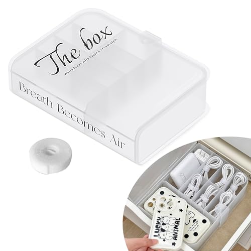 Hengrongshen Kabel Organizer,Clamshell Design mit 8 Fächern Kabel Organizer Box,Kabelaufbewahrung Kabel Box zur Aufbewahrung von Datenkabeln,Kopfhörern,Gehärtetem Film,Handyhülle Usw von Hengrongshen