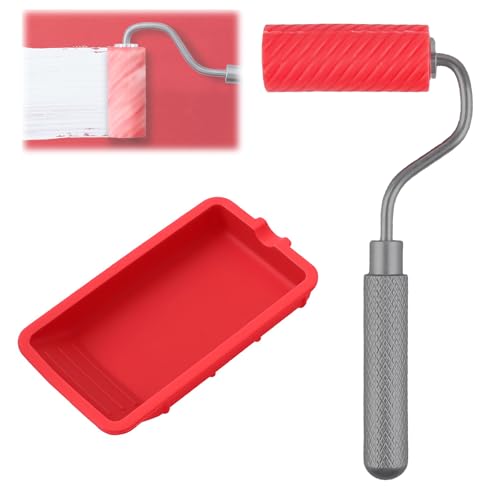 Hengrongshen Leimroller Holzleim Set, Silikon Tablett und Gummiwalze, Wiederverwendbare Andrückrolle, Leimwalze für Kunst, Handwerk, Holzbearbeitung Und Klebeprojekte von Hengrongshen