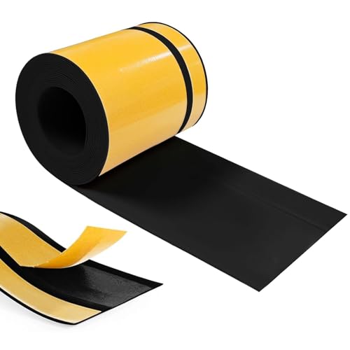 Hengrongshen Sockelleiste Selbstklebend, PVC Weichsockelleiste 70 mm x 20 mm x 24 m, Flexible Leisten Selbstklebend Geeignet für Büros, Arbeitszimmer, Küchen, Badezimmer (Schwarz) von Hengrongshen