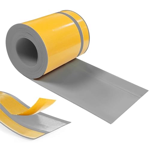Hengrongshen Sockelleiste Selbstklebend, PVC Weichsockelleiste 70 mm x 20 mm x 6 m, Flexible Leisten Selbstklebend Geeignet für Büros, Arbeitszimmer, Küchen, Badezimmer (Grau) von Hengrongshen