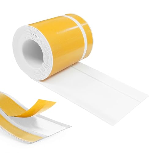 Hengrongshen Sockelleiste Selbstklebend, PVC Weichsockelleiste 70 mm x 20 mm x 6 m, Flexible Leisten Selbstklebend Geeignet für Büros, Arbeitszimmer, Küchen, Badezimmer (Weiß) von Hengrongshen