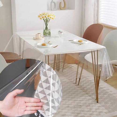 Hengrongshen Tischdecke Transparent,140X180CM PVC Transparente Tischdecke,Basteltischdecke Kann Im Wohnzimmer,Couchtisch, Küche Staubdicht und Olbeständig Verwendet Werden von Hengrongshen