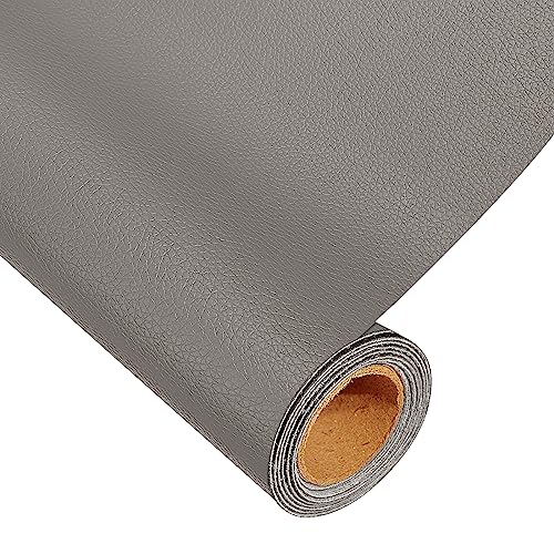 Kunstleder selbstklebend Leder Patch Reparaturset, Lederflicken Selbstklebend Leder Reparatur Set, leder patch selbstklebend, Hellgrau, 15 X 300 cm von Hengrongshen