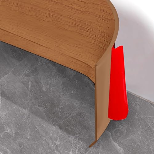 Weichsockelleiste Selbstklebend, 10cm Breit 3.0m Sockelleiste Selbstklebend für Küche und Badezimmer, Weich Sockelleiste Selbstklebende Abschlussleiste PVC, Flexible Knickleiste Fußleisten-Gelbe Eiche von Hengrongshen