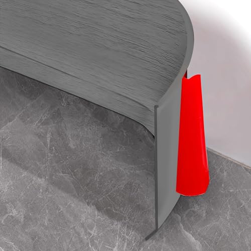 Weichsockelleiste Selbstklebend, 10cm x5m Sockelleiste Selbstklebend für Küche und Badezimmer, Weich Sockelleiste Selbstklebende Abschlussleiste PVC, Flexible Knickleiste Fußleisten-Graue Holzmaserung von Hengrongshen