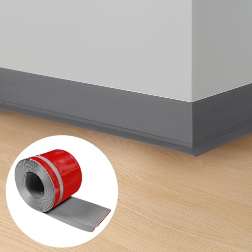 Weichsockelleiste Selbstklebend, 20 x 60mm x 5m Sockelleiste Selbstklebend für Küche und Badezimmer, Weich Sockelleiste Selbstklebende Abschlussleiste aus PVC, Flexible Knickleiste fußleisten - Grau Weichsockelleiste Selbstklebend, 20 x 60mm x 5m Sockelleiste Selbstklebend für Küche und Badezimmer, Weich Sockelleiste Selbstklebende Abschlussleiste aus PVC, Flexible Knickleiste fußleisten - Grau von Hengrongshen
