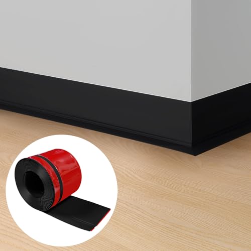 Weichsockelleiste Selbstklebend,20x60mm x 10m Sockelleiste Selbstklebend für Küche und Badezimmer, Weich Sockelleiste Selbstklebende Abschlussleiste aus PVC, Flexible Knickleiste fußleisten - Schwarz Weichsockelleiste Selbstklebend,20x60mm x 10m Sockelleiste Selbstklebend für Küche und Badezimmer, Weich Sockelleiste Selbstklebende Abschlussleiste aus PVC, Flexible Knickleiste fußleisten - Schwarz von Hengrongshen