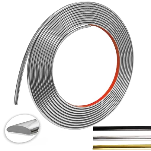 Zierleisten Selbstklebend Silber (8M x 8 mm x 3 mm), Peel und Stick Wandleisten Selbstklebend, Deckenleisten Stuckleisten Wand, Zierleisten Wand, Stuckleisten Decke für Home Decoration von Hengrongshen