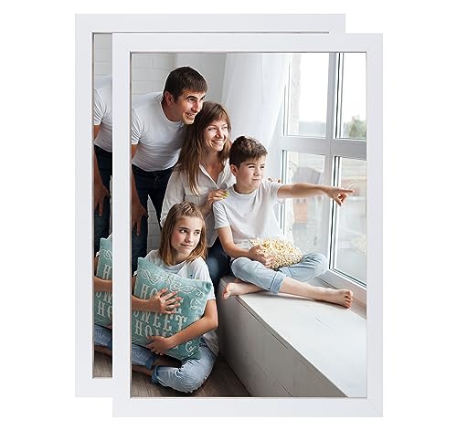 Hengsong Bilderrahmen A3(29.7x42),2er Bilderrahmen Din A3 Bilderrahmen Weiß mit Acryglas&MDF Für Family&Kinder,Hochzeitsgeschenk,ca.32.6x44.9cm,Weiß von Hengsong