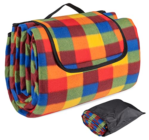 Hengsong Picknickdecke,Picknickdecke Wasserdicht,Picnic Blanket für Camping,Strandmatte am Strand,200×195cm,wasserdichte Decke mit PVC Wasserdicht,Bunt von Hengsong