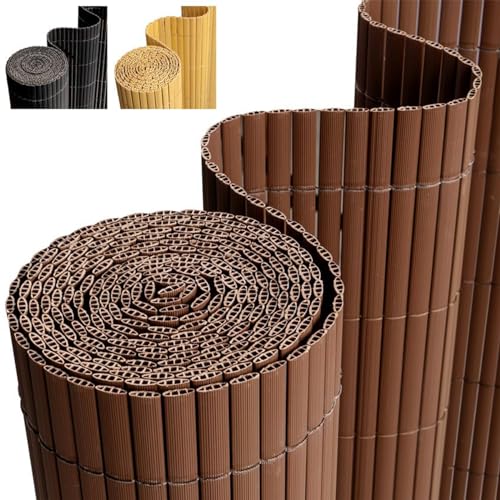 Hengsong Sichtschutzmatte PVC 90x400cm,für Balkon Sichtschutz,Sichtschutz Garten,Sichtschutz Balkon Ohne Bohren,Windschutz Balkon Ohne Bohren,Wind&Wasserdicht,Braun von Hengsong