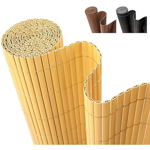 Hengsong Sichtschutzmatte PVC 90x500cm,für Balkon Sichtschutz,Sichtschutz Garten,Sichtschutz Balkon Ohne Bohren,Windschutz Balkon Ohne Bohren,Wind&Wasserdicht,Natur von Hengsong