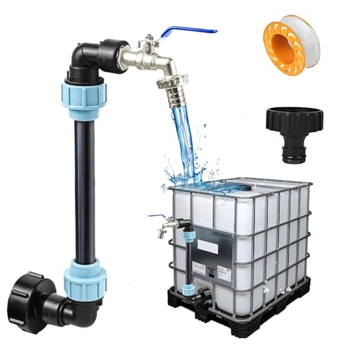 IBC Tank Schwanenhals, IBC Auslaufhahn 3/4 Zoll, IBC Tank Zubehör, IBC Schwanenhals 3/4" Auslaufhahn, IBC Adapter, IBC hahn, IBC tank verbinder, für 1000L Regenwassertank, Regenfass, IBC Container von Henjunu