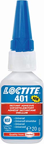LOCTITE 401, universell einsetzbarer Flüssigkleber, hochfester Kleber für schnelle Reparaturen, schnell härtender Cyanacrylat Sekundenkleber für viele Materialien, 1x20g von Loctite