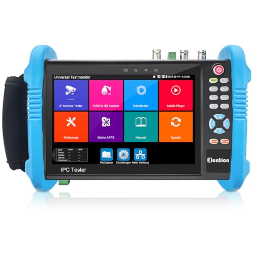 Henkion IPC-9800ADHS Pro CCTV-Kameratester 7-Zoll-IPS-Touchscreen-Monitor CCTV-Tester 8K IPC-Test und 4K 8MP HD-TVI CVI AHD SDI Kameratest IPC-Tester Netzwerk und Kabeltester POE HDMI VGA WiFi RS485 von Henkion