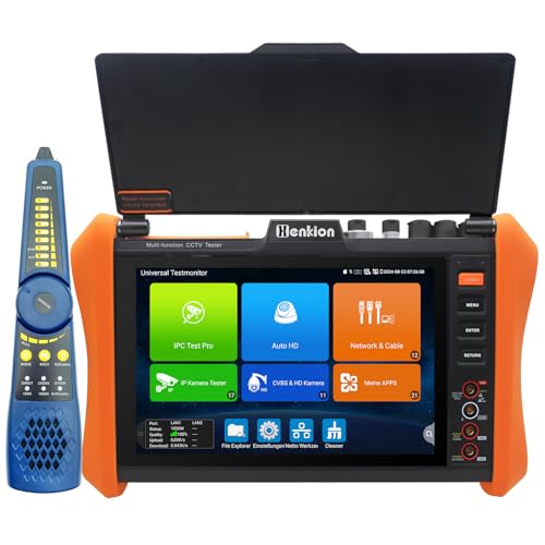 Henkion IPC-H12-MOVTADHSEF CCTV-Kameratester 8-Zoll-IPS-Touchscreen-Monitor CCTV-Tester unterstützt 8K IPC-Test und 4K TVI CVI AHD SDI-Kameratests SFP DMM OPM VFL TDR POE HDMI VGA WiFi RS485 von Henkion