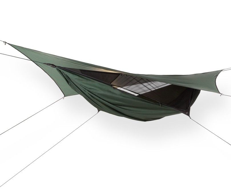 Expedition Asym ZIP travel hammock with mosquito net and rain fly von Hennessy Hammocks