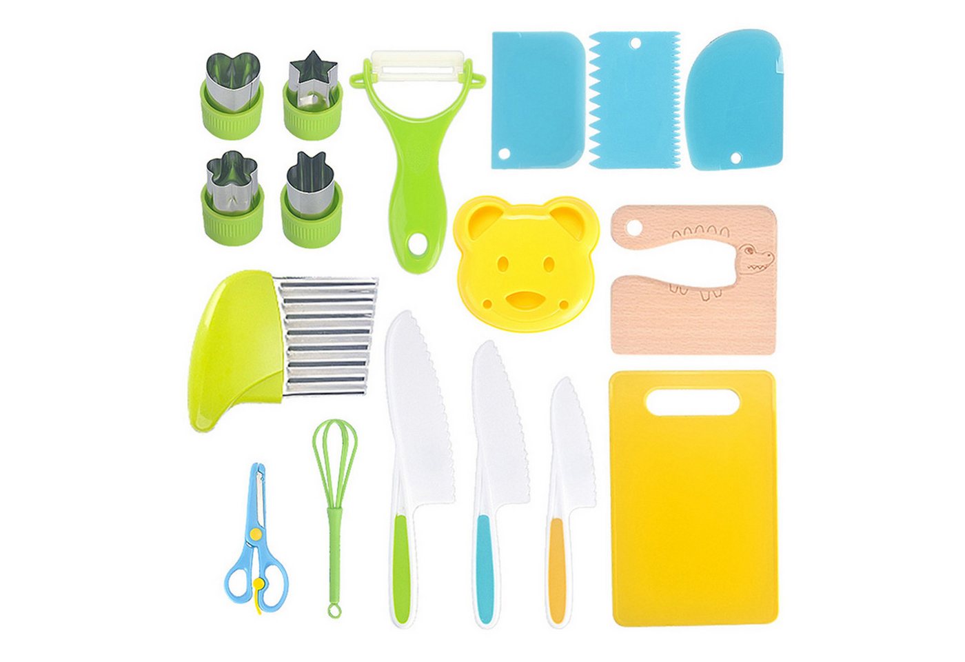 Henreal Kinderkochmesser 8-teiliges Kinder-Küchenmesser-Set, zum Schneiden und Kochen von Obst von Henreal