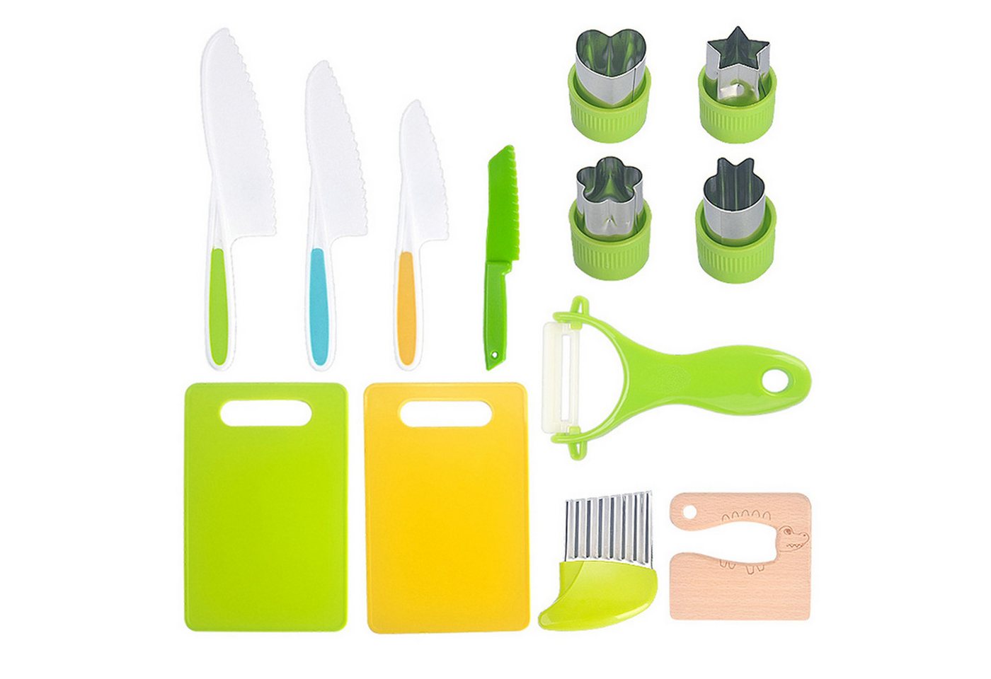 Henreal Kinderkochmesser 8-teiliges Kinder-Küchenmesser-Set, zum Schneiden und Kochen von Obst von Henreal