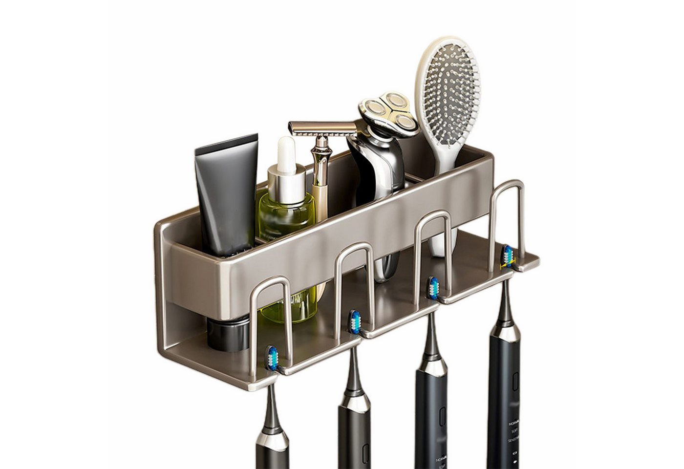 Henreal Zahnbürstenhalter Zahnbecher Wandhalterung Zahnbürstenhalter, kein Bohren erforderlich, (4-St) von Henreal