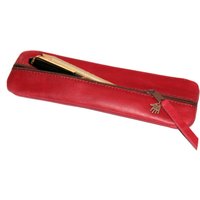 Federmäppchen Mäppchen Leder Rot Federtasche Pencil Pouch Case Leather Red Handmade Individualisierbar Klein Elegant Edel von HenrietteClaire