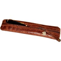 Kleines Federmäppchen Leder Geprägt Elegant Braun Männer Unikat Für Die Westentasche von HenrietteClaire