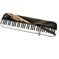Unikat Federmäppchen Leder & Stoff Klavier Musik von HenrietteClaire
