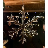 Eiskristall Aus Glas, Handgemachte Schneeflocke, Kristallglas Winterliche Fensterdeko von Henriettenglas