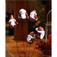 Pflanzenstecker Wichtel, Glas Weihnachtsmann Am Stiel von Henriettenglas