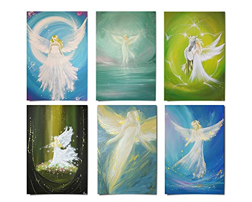 Henriettes-ART Engel Kunstfoto Set - Spirituelle Bilder - Engelbilder klein - Schutzengel Deko von Henriettes-ART