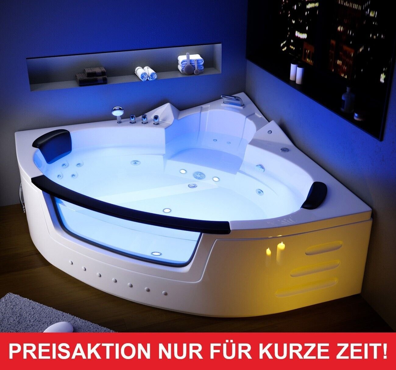 HENRY BAD Whirlpool Whirlpool Eckbadewanne Badewanne Wanne Spa Home Whirlwanne LED Carpi von Henry Bad