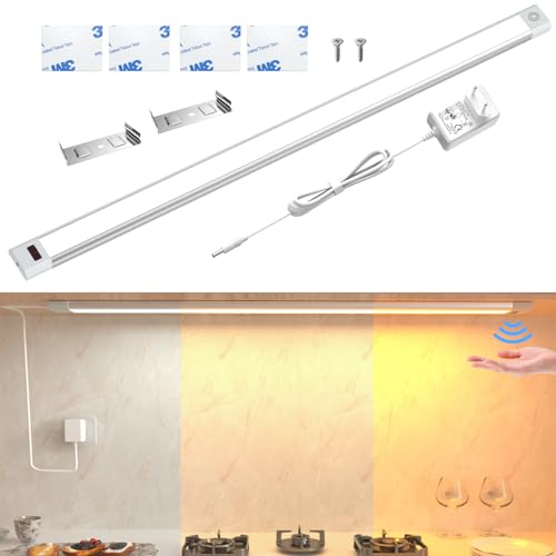 Hensam LED Unterbauleuchte Küche, 60cm Dimmbare LED Schrankbeleuchtung mit Sensor,Handwelle aktiviert,Lichtleiste unter dem Schreibtisch für Küche,Schrank,Vitrinen,Abstimmbare Farbe 2700K bis 6000K Hensam LED Unterbauleuchte Küche, 60cm Dimmbare LED Schrankbeleuchtung mit Sensor,Handwelle aktiviert,Lichtleiste unter dem Schreibtisch für Küche,Schrank,Vitrinen,Abstimmbare Farbe 2700K bis 6000K von Hensam