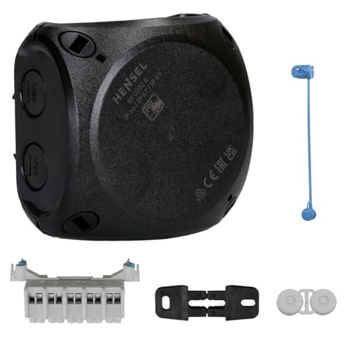 Hensel KF 0202 B Kabelabzweigkasten, Feuchtraumdose, Abzweigdose IP66 1,5-2,5 qmm 5polig, schwarz von Hensel