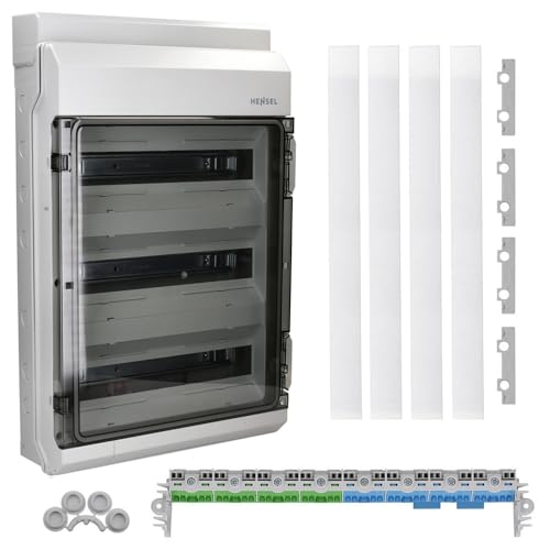 Hensel KV3554 3-reihig 54TE KV-Sicherungskasten Aufputz Automatengehäuse IP 54 grau von Hensel
