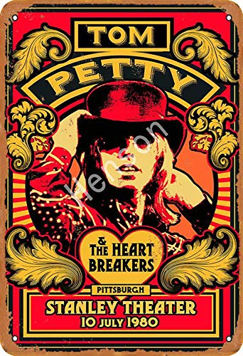 Henson Tom Petty The Heart Beeakers Traditionelles Vintage-Blechschild Logo 30,5 x 20,3 cm, Werbung, auffällige Wanddekoration von Henson
