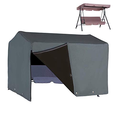 Hentex Cover Schutzhülle Abdeckplane Abdeckhaube für Hollywoodschaukel 3-4 Sitze Gewebeplane Gartenmöbel Plane Hülle Abdeckung 240x150x135cm von Hentex Cover