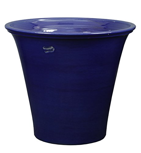 Hentschke Keramik 389.065.64 Pflanztopf/Pflanzkübel frostsicher Ø 65 x 56 cm, Effekt blau, Blumenkübel für Draußen + Innen von Hentschke Keramik