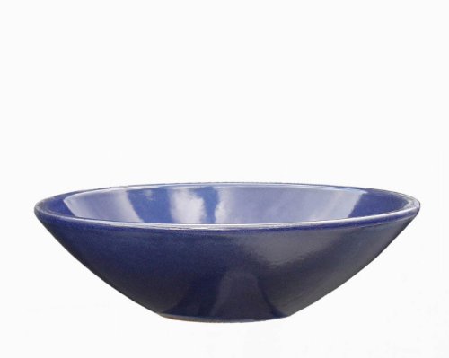 Hentschke Keramik Brunnenschale/Pflanzschale/Wasserschale 100% wasserdicht Ø 35 x 11 cm, Effekt blau, 204.035.64 ohne Bodenloch von Hentschke Keramik