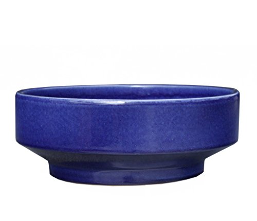 Hentschke Keramik Pflanzschale Grabschale Deko-Schale frostfest Ø 27 x 11 cm, Effekt blau, 059.L27.64 mit Bodenloch von Hentschke Keramik