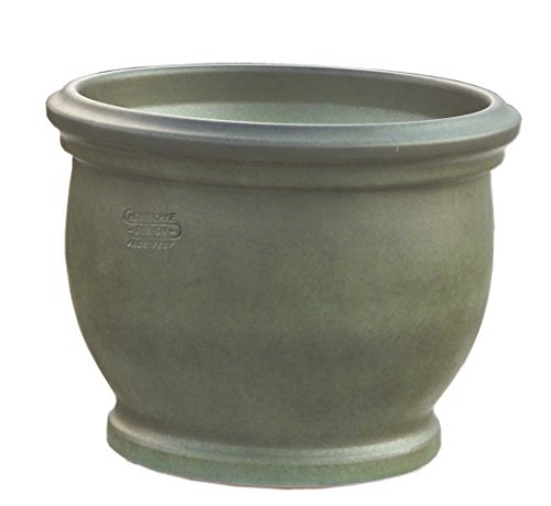 Hentschke Keramik Pflanztopf/Pflanzkübel frostsicher Ø 25 x 19 cm, Tropic grün, 040.025.10 Blumenkübel für Draußen + Innen - Made in Germany von Hentschke Keramik