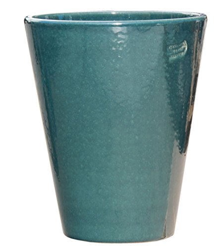 Hentschke Keramik Pflanztopf/Pflanzkübel frostsicher Ø 25 x 30 cm, Effekt grün, 008.030.66 Blumenkübel für Draußen + Innen - Made in Germany von Hentschke Keramik