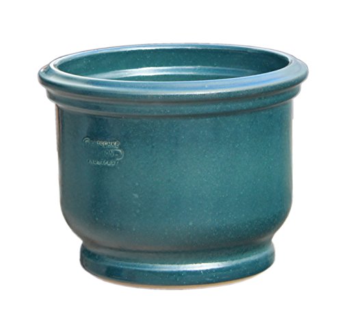 Hentschke Keramik Pflanztopf/Pflanzkübel frostsicher Ø 25 x 19 cm, Effekt grün, 048.025.66 Blumenkübel für Draußen + Innen - Made in Germany von Hentschke Keramik
