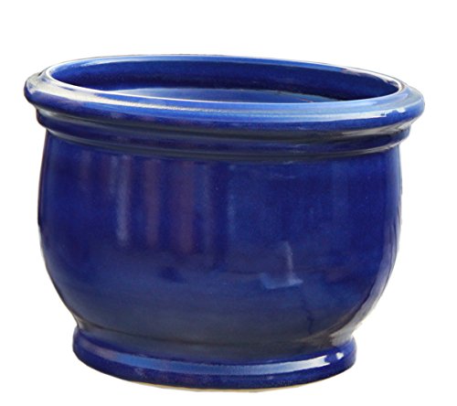 Hentschke Keramik Pflanztopf/Pflanzkübel frostsicher Ø 30 x 23 cm, Effekt blau, 040.030.64 Blumenkübel für Draußen + Innen - Made in Germany von Hentschke Keramik